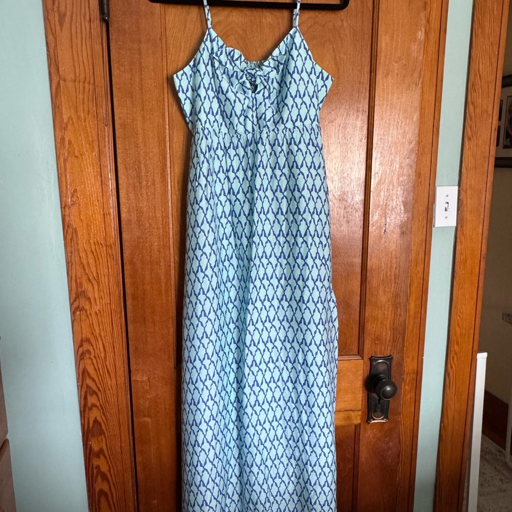 Vineyard Vines Light Blue Patterned Maxi Sundress Size 8